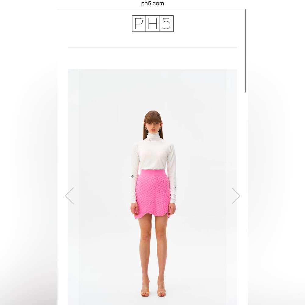Ph5 HANNAH PILLOW STITCH ECO Pink MINI SKIRT S